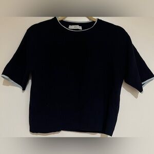 MNG Navy Knit Top